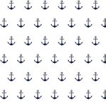 horgony - anchor party on white - európai pamut puplin méteráru