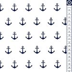 horgony - anchor party on white - európai pamut puplin méteráru