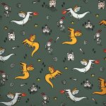 sárkány és a hős - fighting against the dragon - európai pamut puplin méteráru