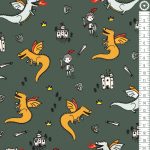 sárkány és a hős - fighting against the dragon - európai pamut puplin méteráru