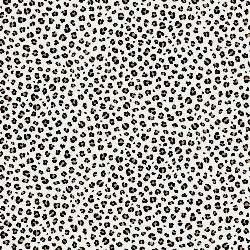 leopard pattern on white - európai pamut puplin méteráru