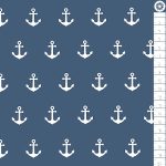 horgony - anchor party on blue - európai pamut puplin méteráru