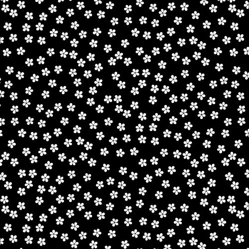 tiny flowers on black - európai pamut puplin méteráru