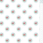 rózsa - doily rose on white  - európai pamut puplin méteráru