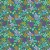 apró virág - colorful flowers on cyan - mintás futter méteráru - fésületlen