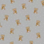 mackó - sleepy teddy in grey - biopamut méteráru