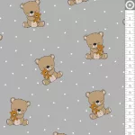 mackó - sleepy teddy in grey - biopamut méteráru